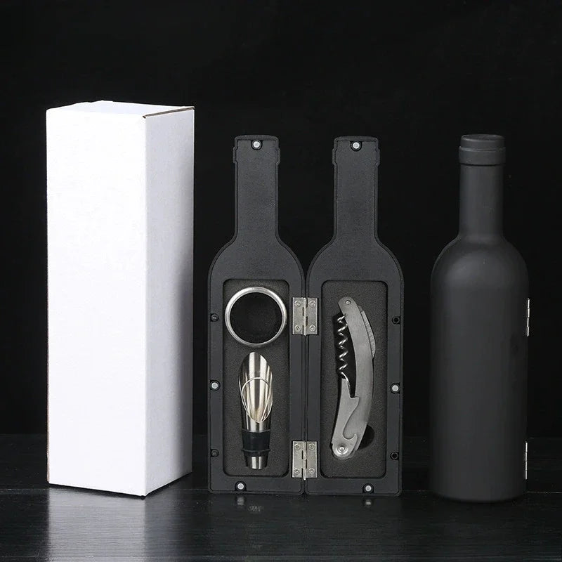 Wine Opener Gift Set — Bottle-Shaped Case (3 or 5 Piece)
