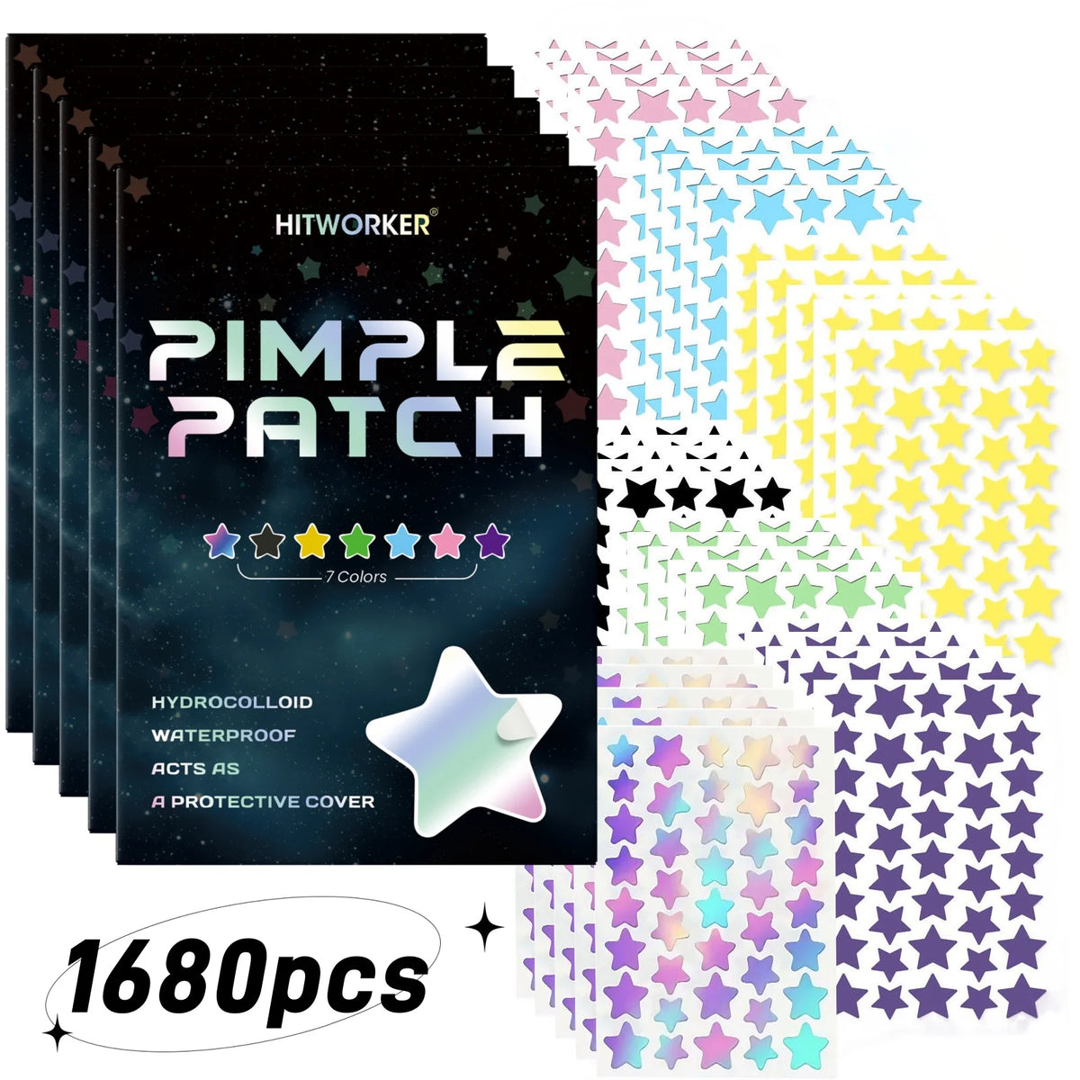 Star-Shaped Hydrocolloid Pimple Patches - 280 Count