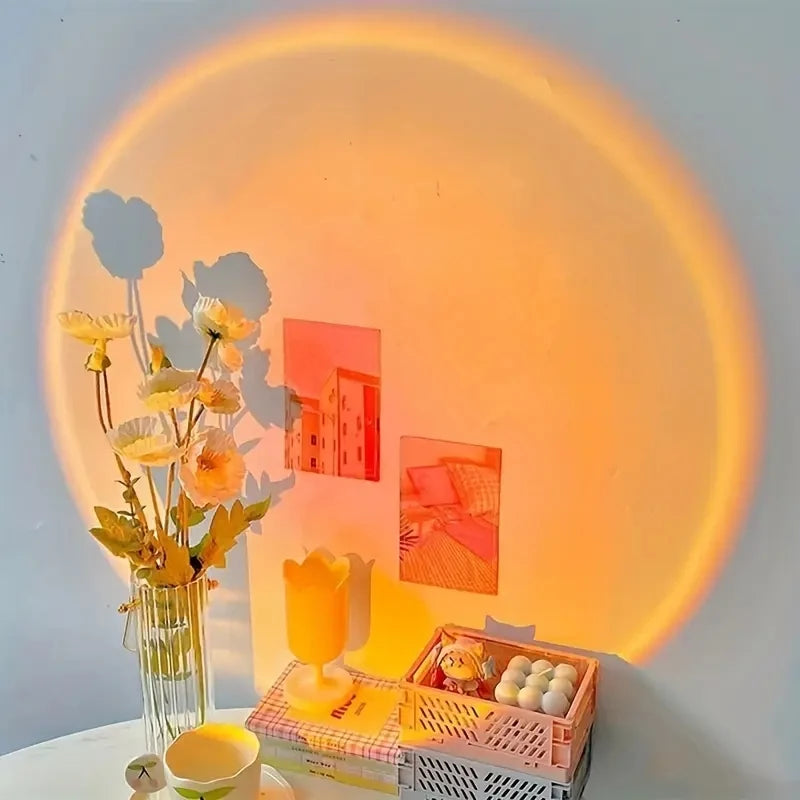 Sunset Projection Lamp – 180° Rotating USB Atmosphere Light
