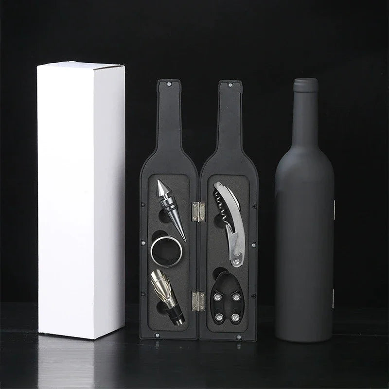 Wine Opener Gift Set — Bottle-Shaped Case (3 or 5 Piece)