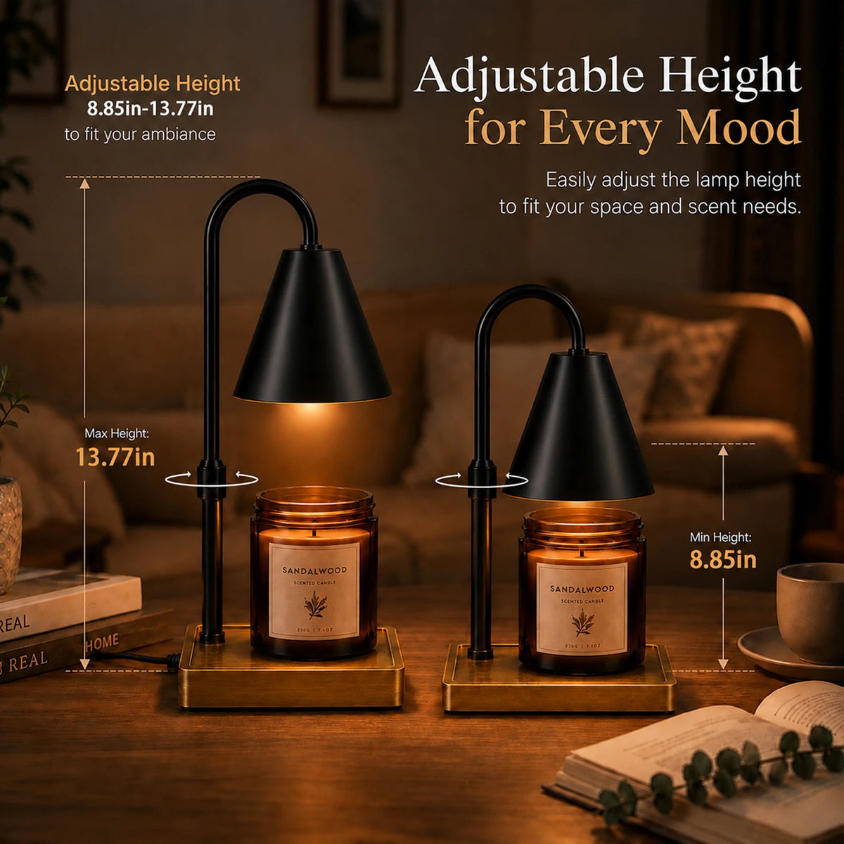 Modern Candle Warmer Lamp with Timer – Dimmable Electric Candle Light Warmer