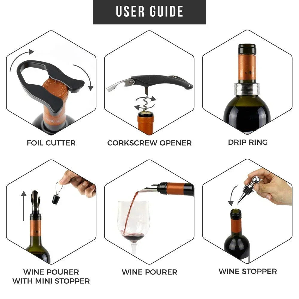 Wine Opener Gift Set — Bottle-Shaped Case (3 or 5 Piece)