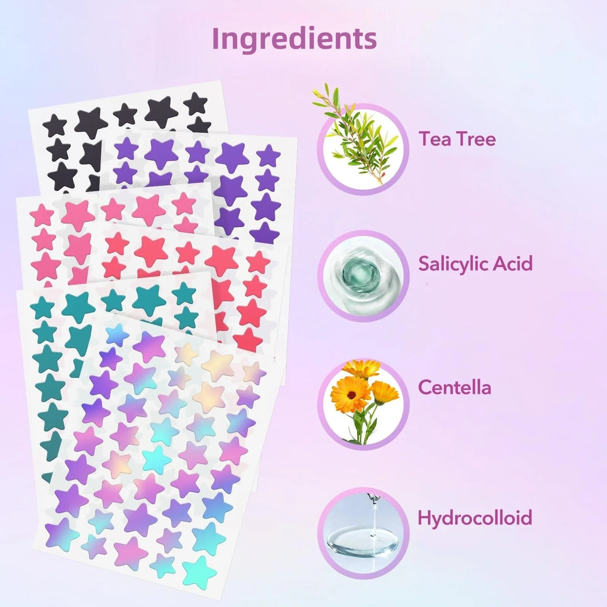 Star-Shaped Hydrocolloid Pimple Patches - 280 Count